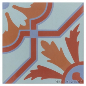 Handmade Vietnamese tile in a Cuban pattern with sunset colors