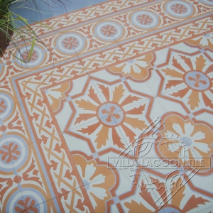 A Cuban tile pattern in sunset colors. Perfect for a cafe, restaurant or patio.